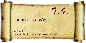 Terhes István névjegykártya